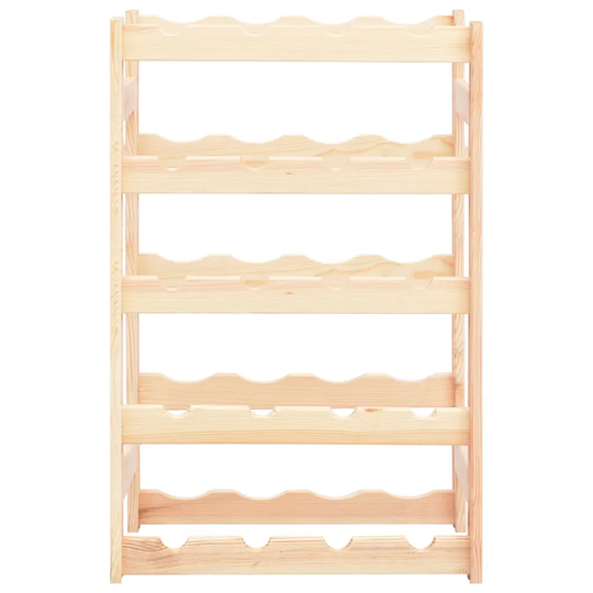 Renteria 20 Bottle Solid Wood Floor Wine Bottle Rack in Beige