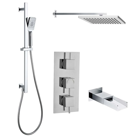 Windmill Thermostatic Triple Outlet Concealed Valve With Bath Spout