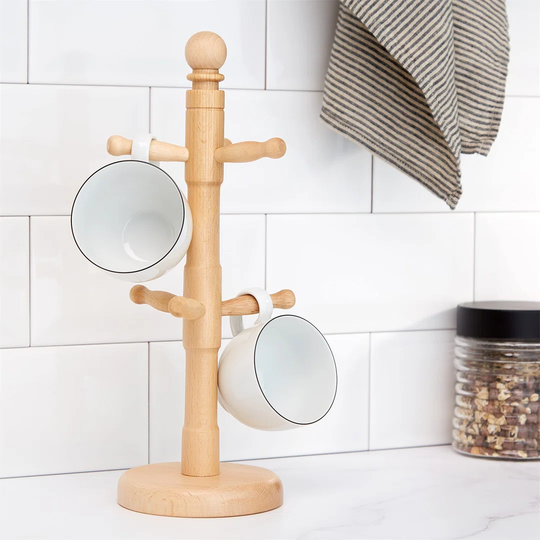 Mug Tree Holder, Beechwood, 11.5 X 32.5Cm