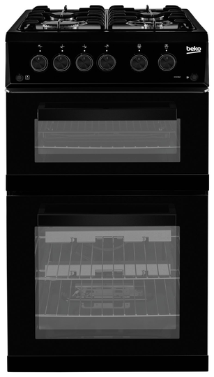 Beko KDG582K 50cm Twin Cavity Gas Cooker - Black