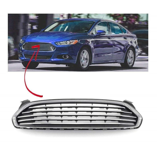 Ford Mondeo 2015- Front Bumper Main Center Grille All Chrome