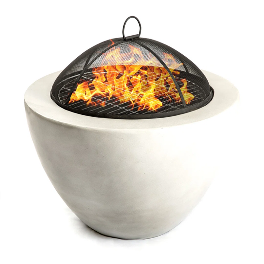 DIABLO Contemporary Garden & Patio Heater Fire Pit Brazier And Barbecue With Concrete Eco-Stone Finish