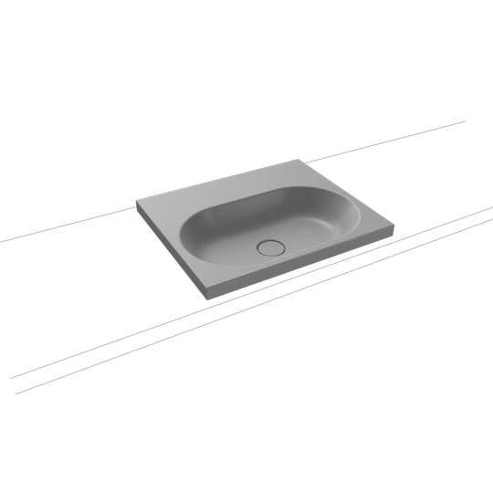 Centro Cool Grey Steel Enamel Rectangular Inset Bathroom Sink