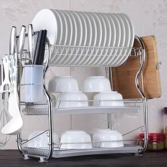 3 Tier Dish Drainer Holder Kitchen Cutlery Rack Drip Storage Tools