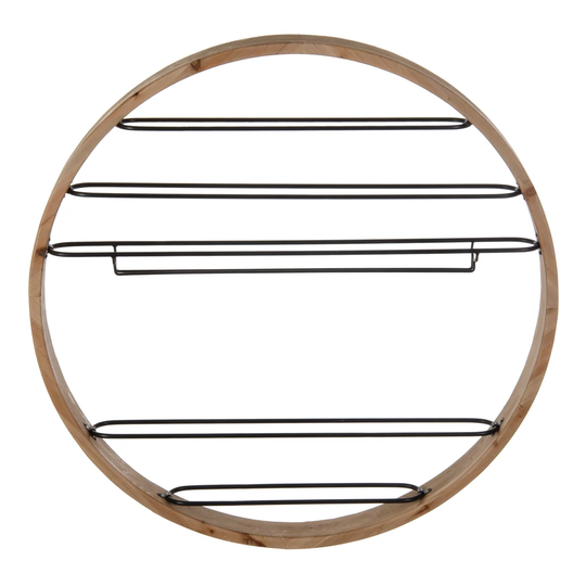 Lipsey 5 Bottle Wall Mounted Wine Bottle Rack in Natural/Black
