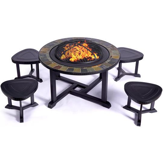 Alveiro 80Cm H x 100Cm W Iron Outdoor Fire Pit