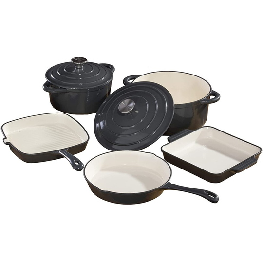 Hairy Bikers Enamelled 5pc Cast Iron Cookware Set