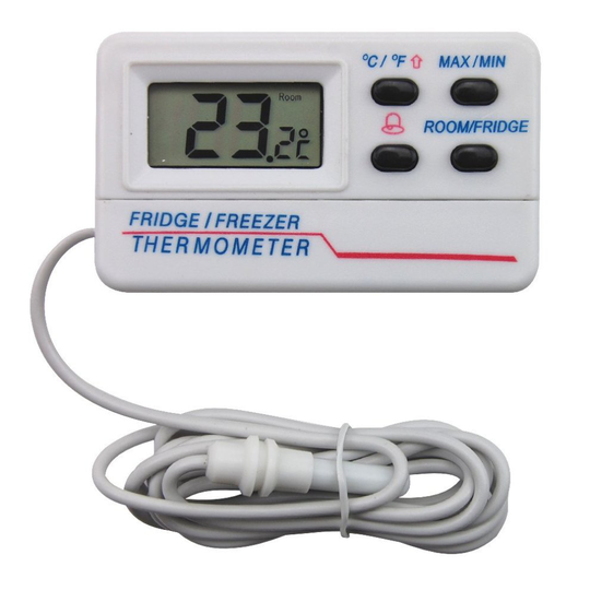 Fridge Thermometer or Freezer Thermometer Digital With Warning Alarm and Max Min Feature 1.2m Cable