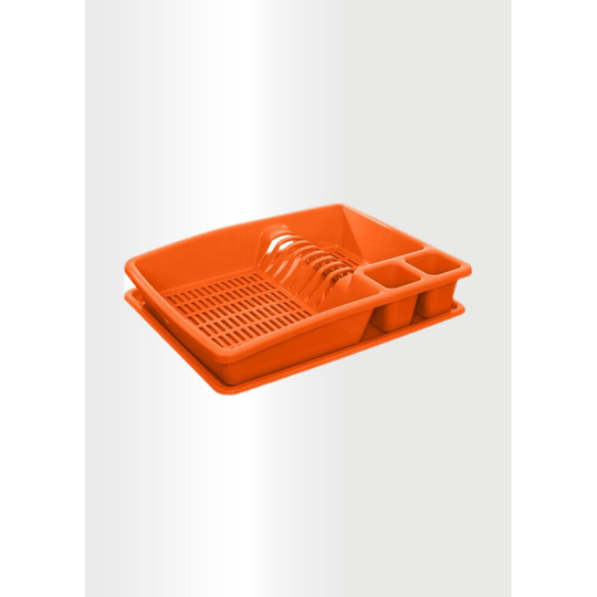 (Orange ) Plastic Dish Drainer Utensil Holder Dish Rack