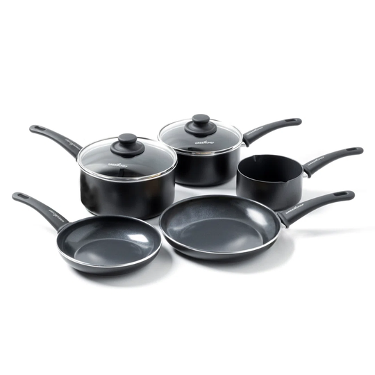 GreenChef Soft Grip Aluminium Non-Stick 5 Piece Cookware Set