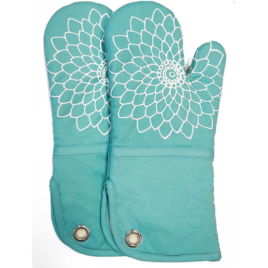 Heat Resistant Kitchen Oven Gloves With Non-Slip Silicone Printed, Set Of 2 Oven Gloves for BBQ cooking baking, Grilling,...
