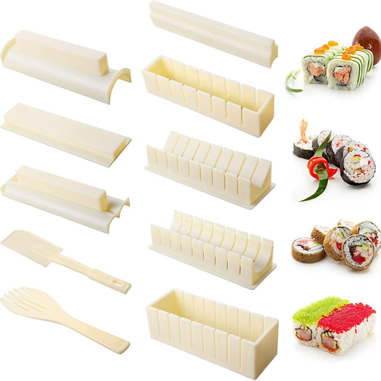 Sushi Maker for Beginner, 10 Pcs Sushi Making Tool Set DIY