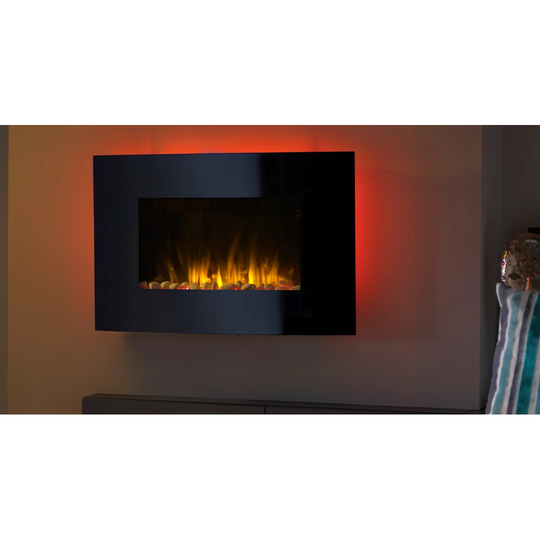 Dimplex Artesia ART20 Curved Wall Fire wall mounted with remote, 82.5cm W