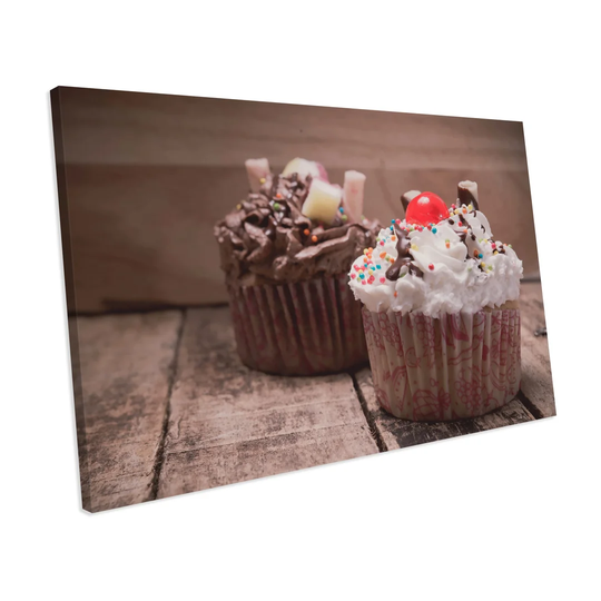'Chocolate Cupcakes Kitchen' Photograph on Canvas
