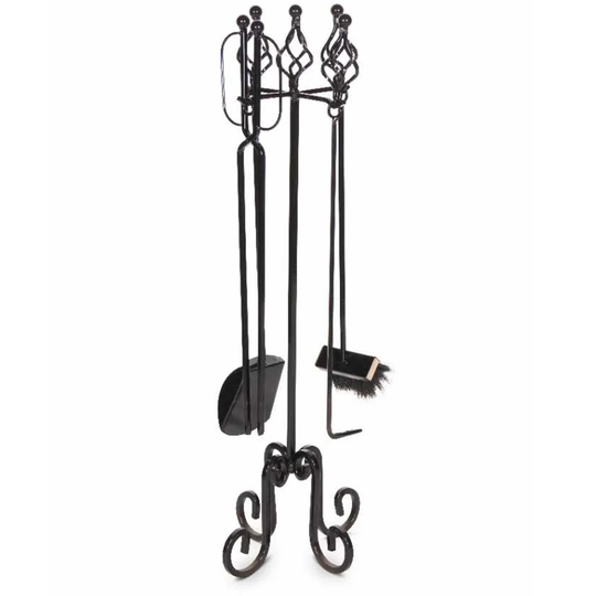 Aaden 4 Piece Iron Fireplace Tool Set