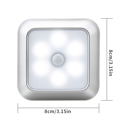 Motion Sensor Wireless Night Lights Bedroom Decor Lamp 6LED Kitchen Cabinet Light Staircase Closet Room Aisle Lighting Wall Lamp