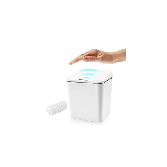 FEBHBRQ 6L Touchless Small Bin, Automatic Mini Waste Bin Countertop Wastebasket for Office Desk/Coffee Table/Bathroom Vanity, Sensor/Electric Gar