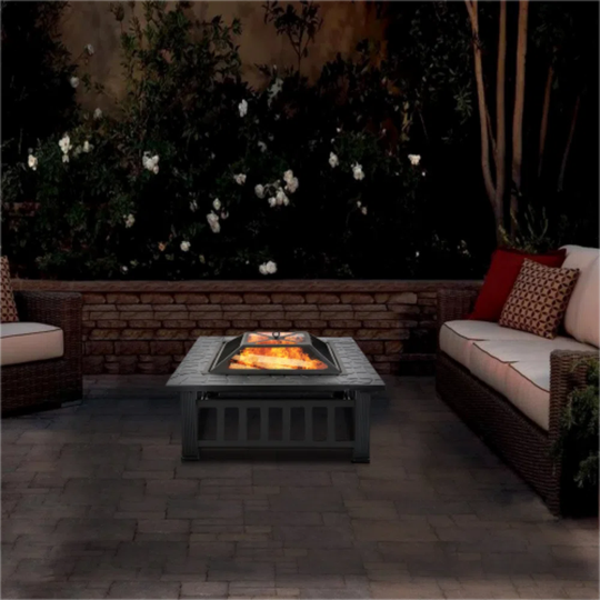 Sydnie 36Cm H x 81Cm W Steel Wood Burning Outdoor Fire Pit with Lid