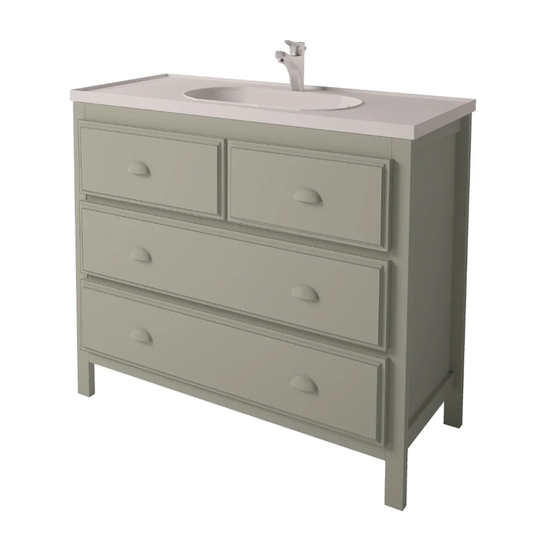 Hillside Solid Pine 800mm Free-standing Single Vanity Unit