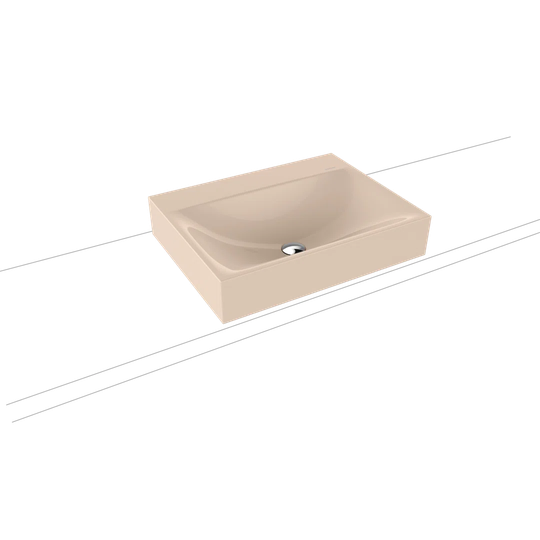 Bahama Beige Metal Rectangular Countertop Basin Bathroom Sink