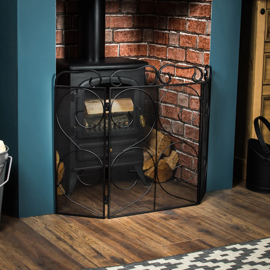 Juniper 3 Panel Steel Fireplace Screen