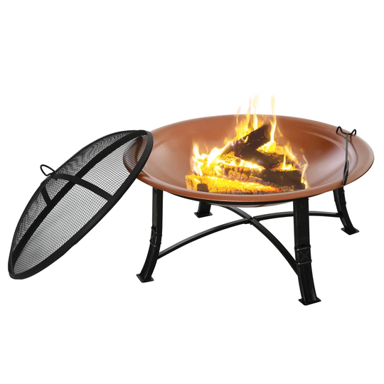 Wilde 49.5Cm H x 76Cm W Steel Wood Burning Outdoor Fire Pit