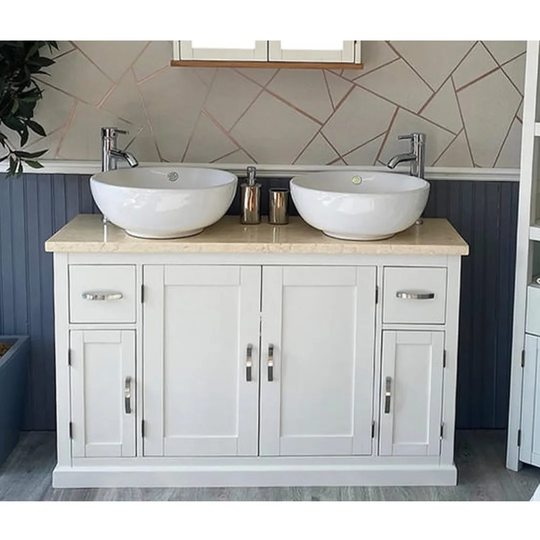 Arango Solid Beech 1230mm Free-standing Double Vanity Unit