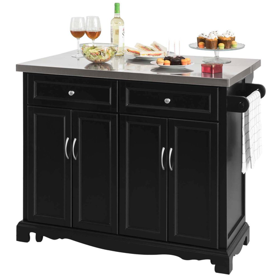 SoBuy® FKW71-SCH, Extendable Kitchen Storage Trolley Kitchen Island