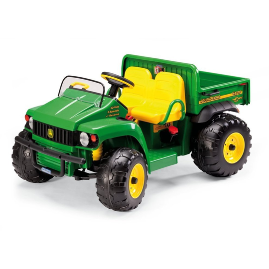 John Deere 12V Gator HPX Kids Electric Tractor Two Seater Green/Yellow - Peg Perego
