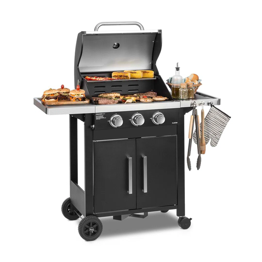 Klarstein 3 - Burner Free Standing Liquid Propane 0 BTU Gas Grill with Cabinet