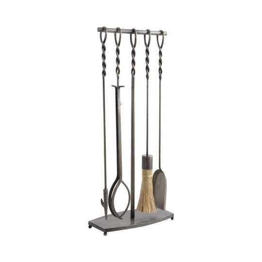 4 Piece Wrought Iron Fireplace Tool Set