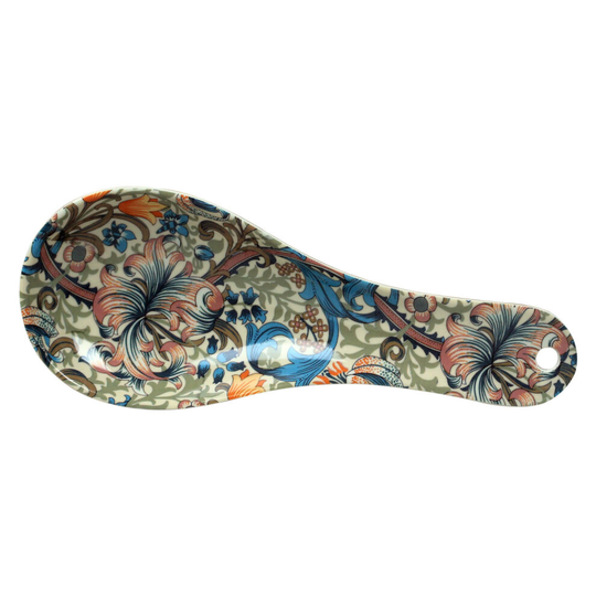 William Morris Golden Lily Melamine Spoon Rest Floral Coaster Holder Flowers
