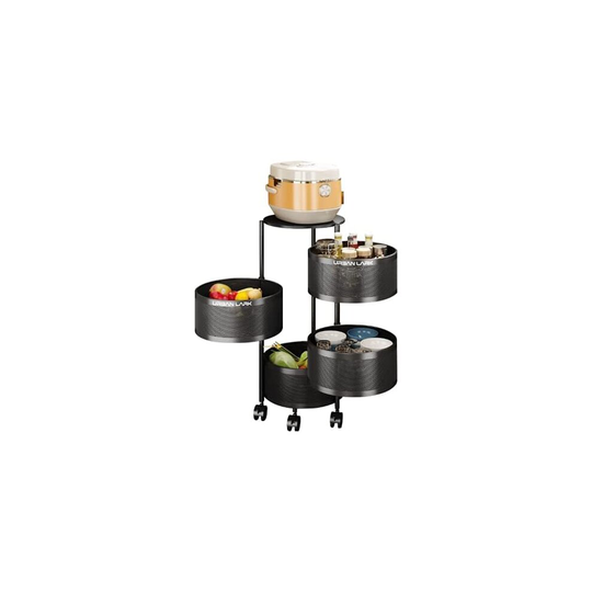 (4 Tier) Tier Round Layered Shelf Storage Rack | Kitchen Rotating Vegetable Rack