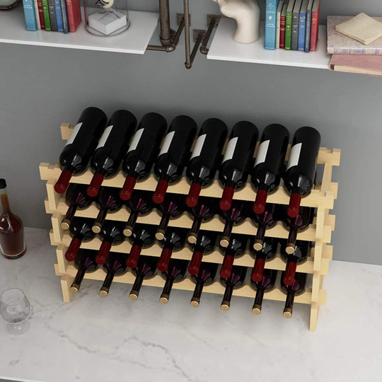 Hasinah 32 Bottle Floor Wine Bottle Rack in Natural