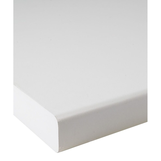 (1000 x 600mm, No Cut) Laminate Kitchen Worktop Matt White - 40mm