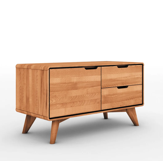Gant 90 Cm Wide 2 Drawer Beech Solid Wood Sideboard