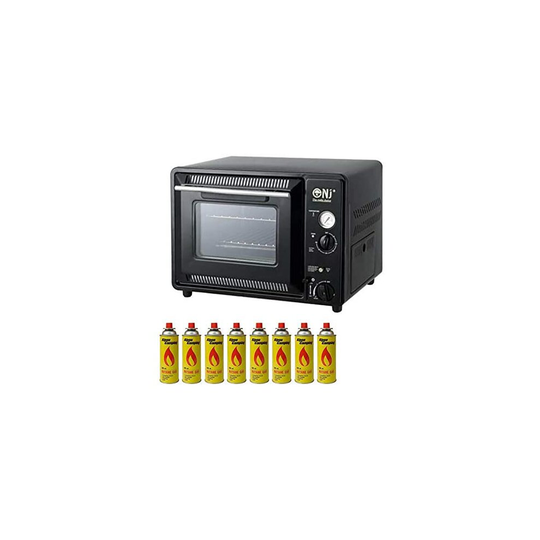 (No. of Gas Canisters: 8) Mini Gas Oven 30L Grill Outdoor Butane 1.3kW Timer Piezo GF-300