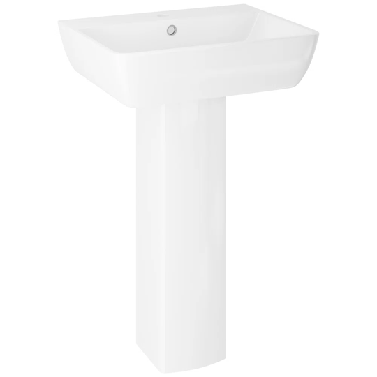 Abdimalik White Ceramic U-Shaped Wall Mount Bathroom Sink with Overflow