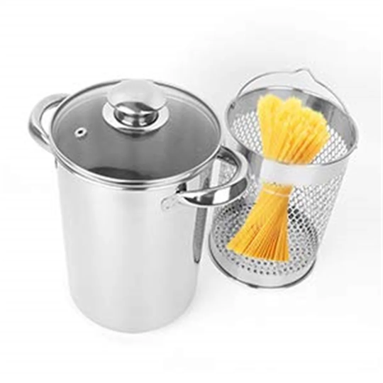 Asparagus Pot Stainless Steel Steamer Cooker With Basket And Lid Pasta 16Cm 4L