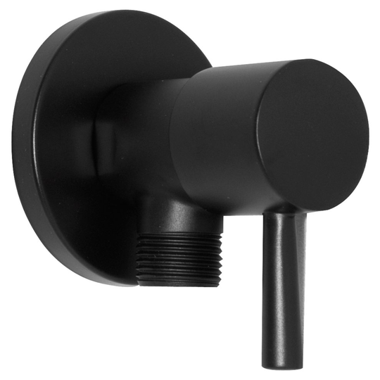 (1/2" x 1/2" BSP) Black Powder Coated Brass Ceramic Angled Water Modern Valve Basin Sink