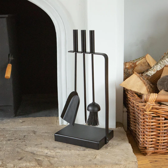 4 Piece Stainless Steel Fireplace Tool Set