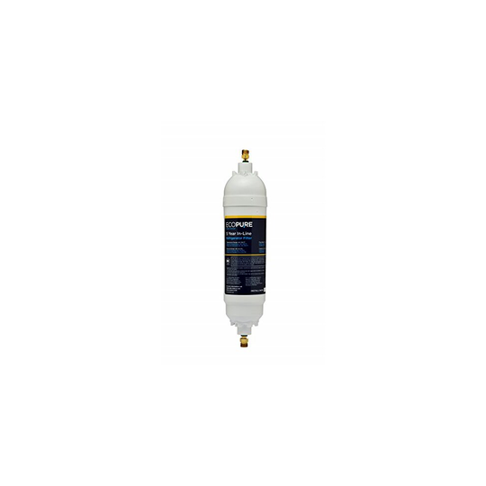 EcoPure EPINL30 5 Year in-Line Refrigerator Filter-Universal Includes Both 1/4" Compression and Push to Connect Fittings , White