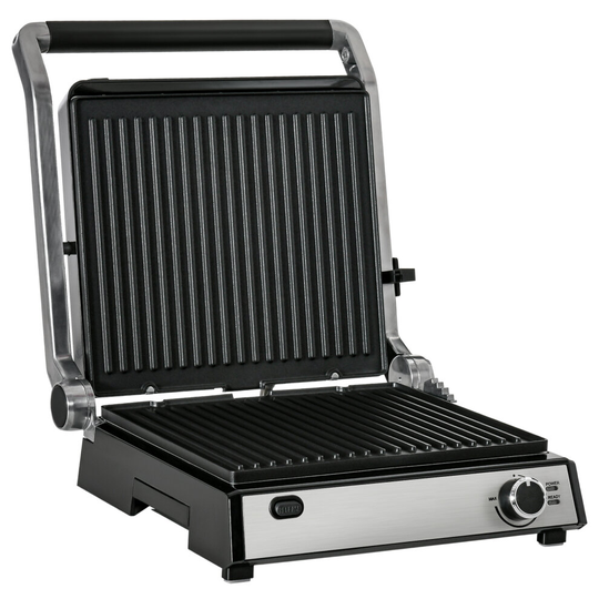HOMCOM Health Grill Panini Press 2000W w/ 180 Degrees Open Non-Stick