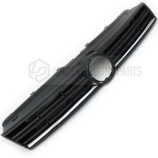 Front Upper Centre Radiator Grille Panel Black & Chrome to fit VW Polo 2014-2017