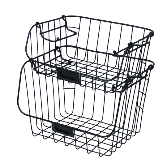 2 Tier Stackable Metal Wire Fruit Vegetable Office Stationery Basket Bowl Rack