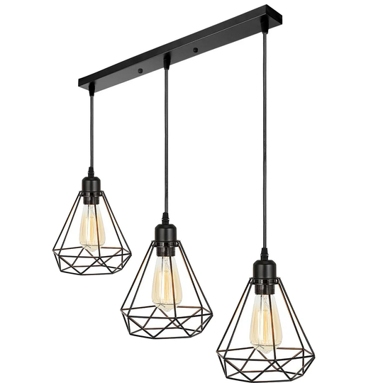 Becton 3-Light Kitchen Island Geometric Pendant