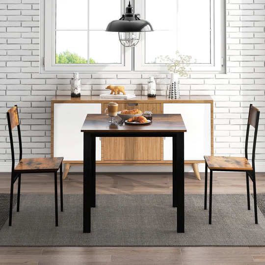 3 Piece Dining Table Set for 2, Kitchen Table and Chairs with 2 Chairs Bar Table Set