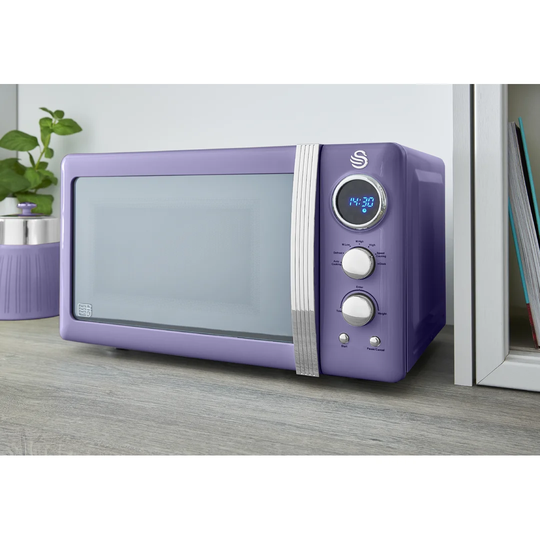 20 L 800W Countertop Microwave with Retro Digital