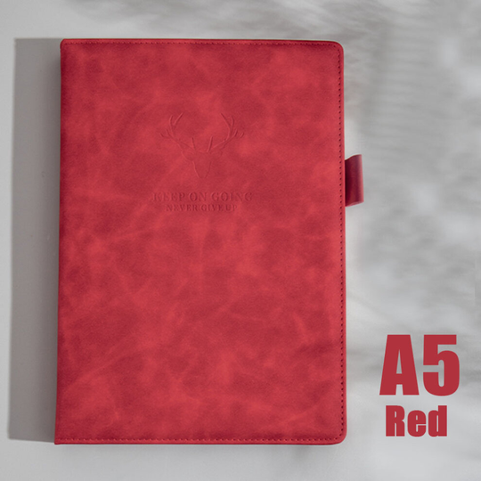 (Red) 360 Pages A5 PU Leather Cover Journal Notebook Diary