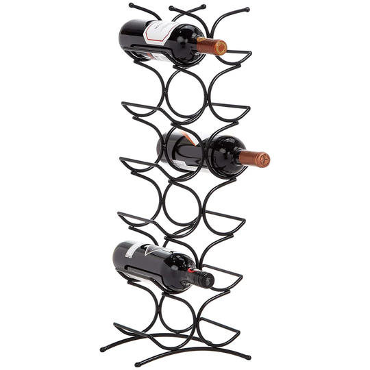 Vasquez 12 Bottle Floor Wine Bottle Rack in Black